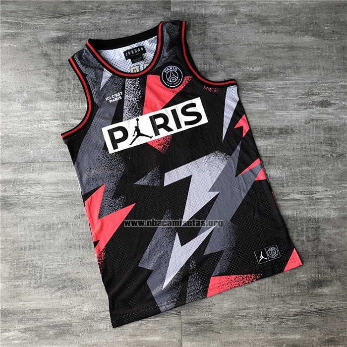 Camiseta AJ x PSG Jordan NO 23 Rojo Negro
